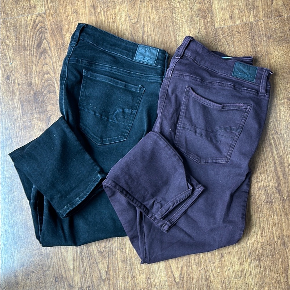 American Eagle‎ Outfitters Black/wine Skinny Pant Bundle